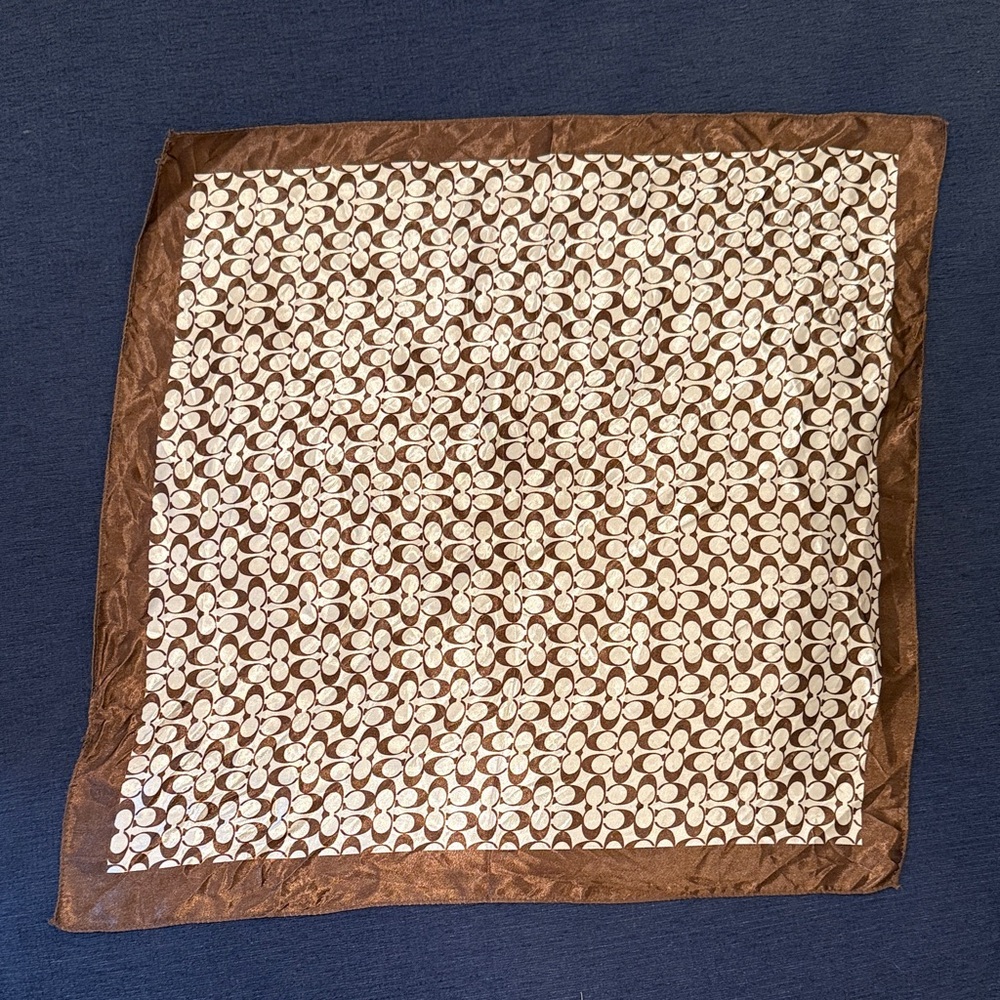 Coach Brown and White Patterned Scarf